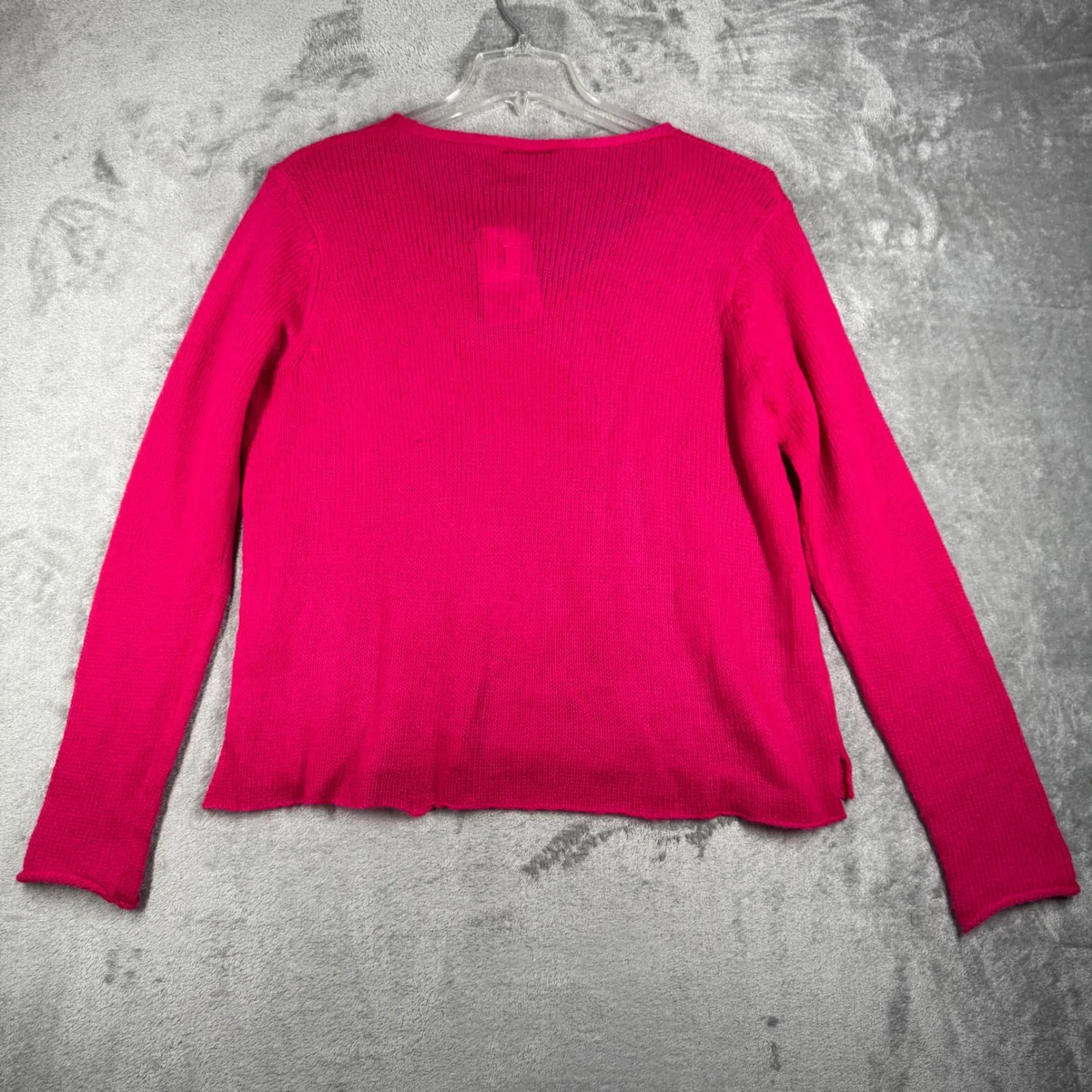 Wooden Ships Sweater Layer V Knit Lightweight Pullover Pink Sapphire Size M/L - Image 3