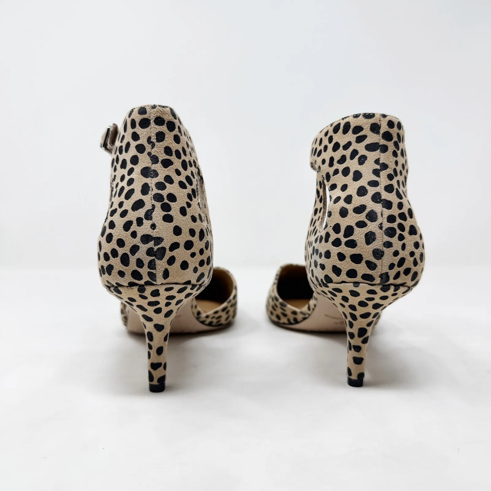 Corso Como [] Devorah Suede Leopard Print Cutout Pointed Toe Kitten Heel Size 10M - Image 6