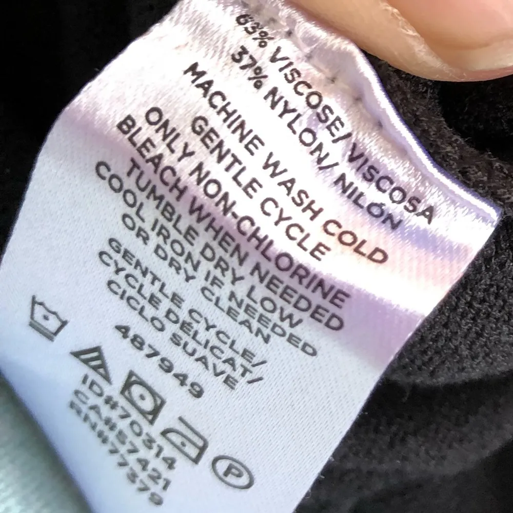 Ann Taylor Sweater Black Slit Neck Tunic 3/4 Sleeves Knit Sz M EUC - Image 9