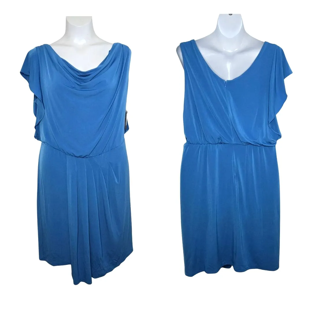 Vince Camuto Asymmetrical Draped Jersey Mini Dress NWT Size 14 Draping Scoop - Image 2