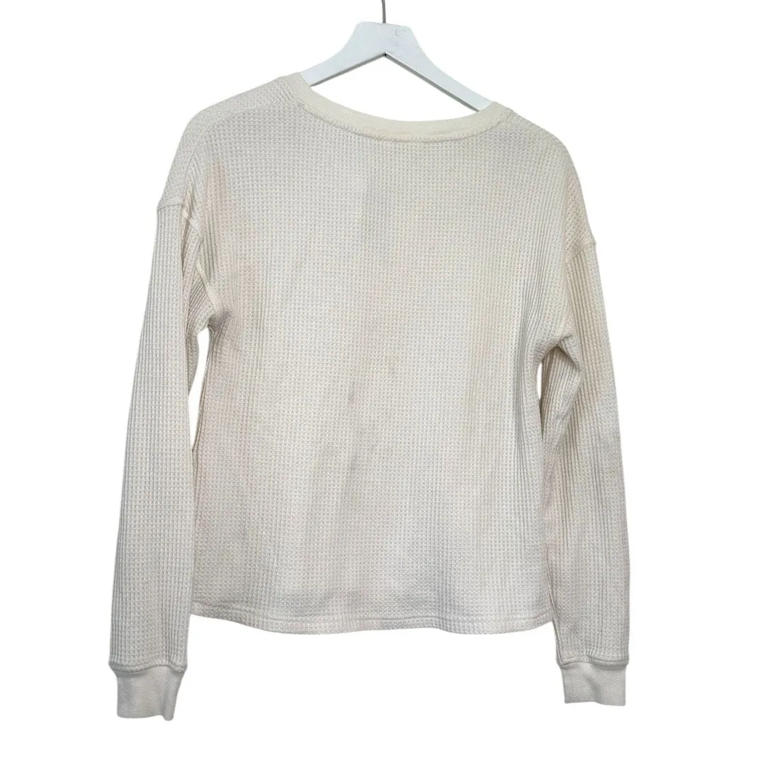 Knix Women’s Waffle Henley Long Sleeve Thermal Top Cream Size M Size M - Image 7