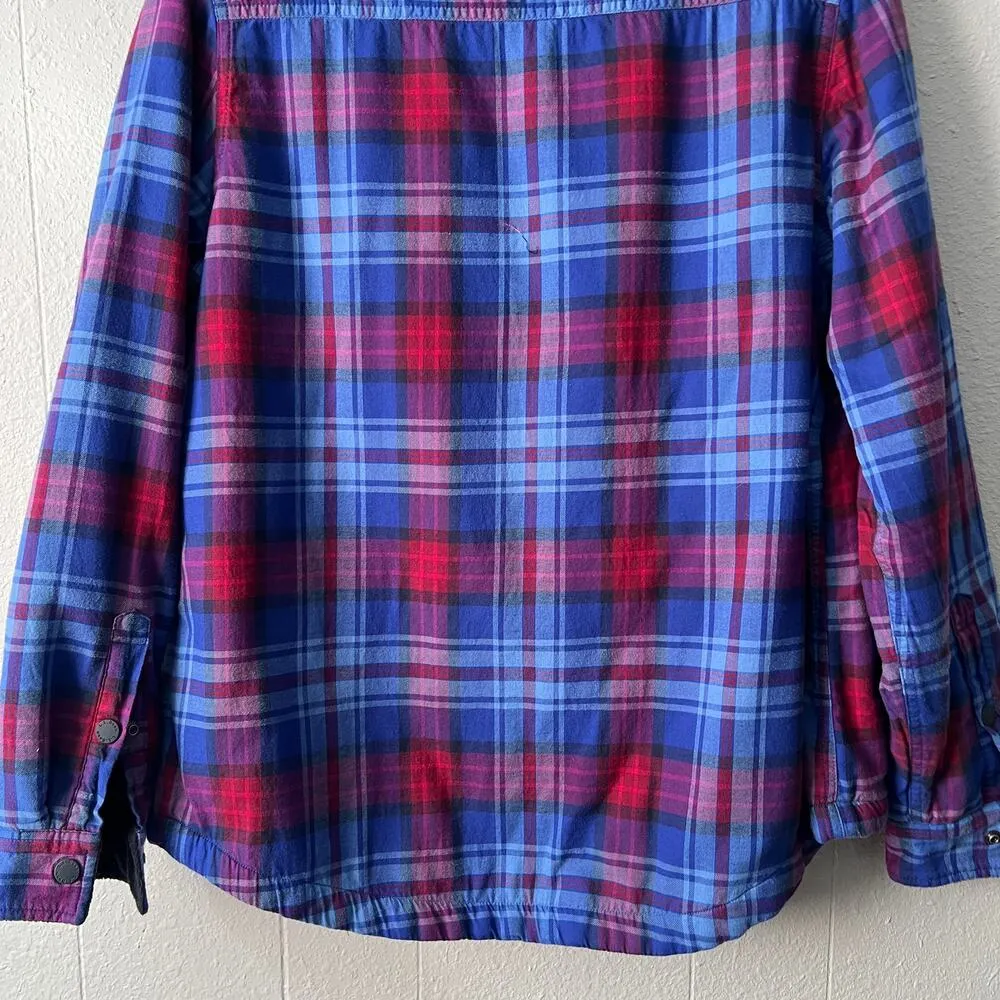 L.L.Bean Women Shaket Medium Cotton Fleece Plaid Barn Country Western Cabincore - Image 10