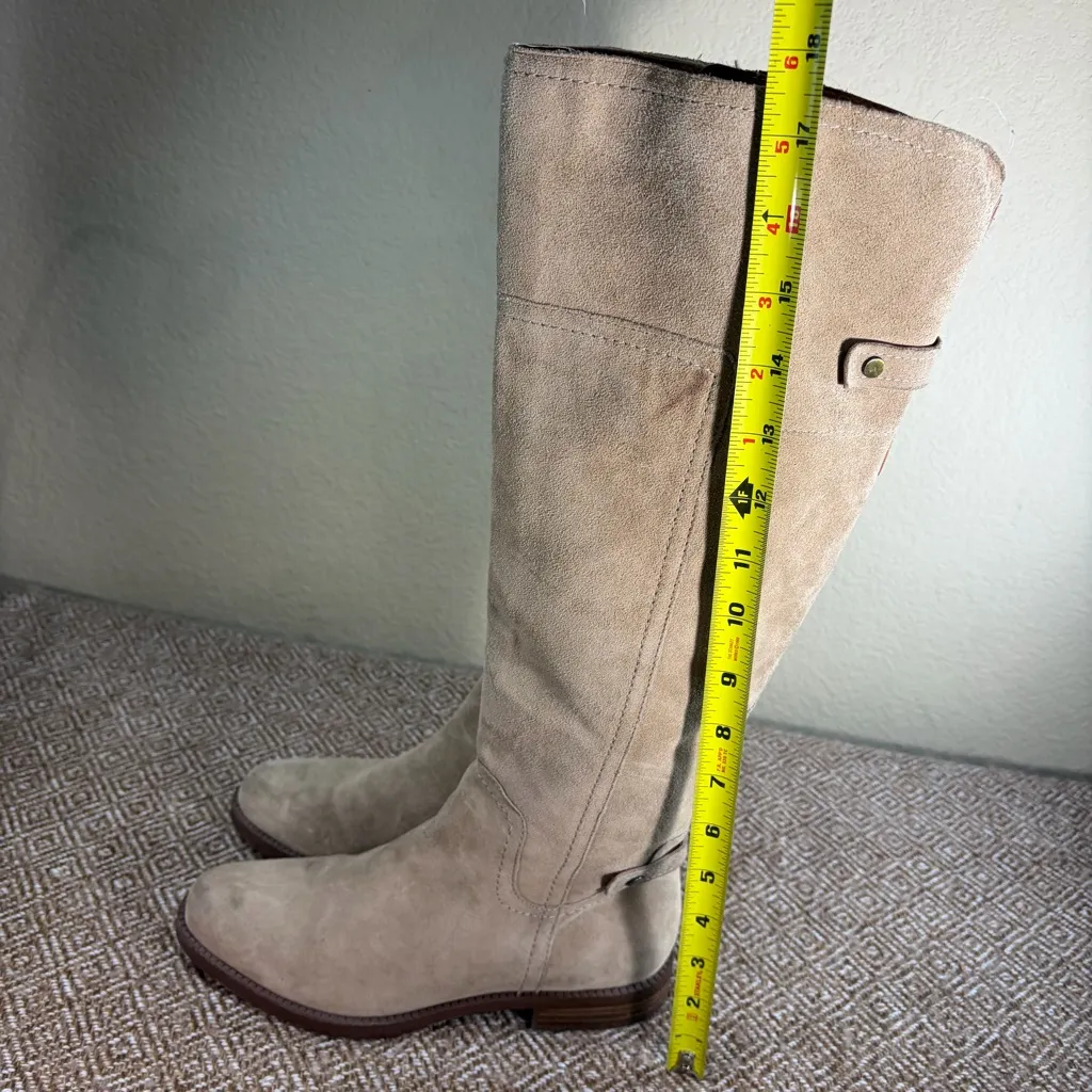 Sarto by Franco Sarto Coley Knee High Riding Boot Sz 7M Suede Leather Boho Party Tan - Image 10
