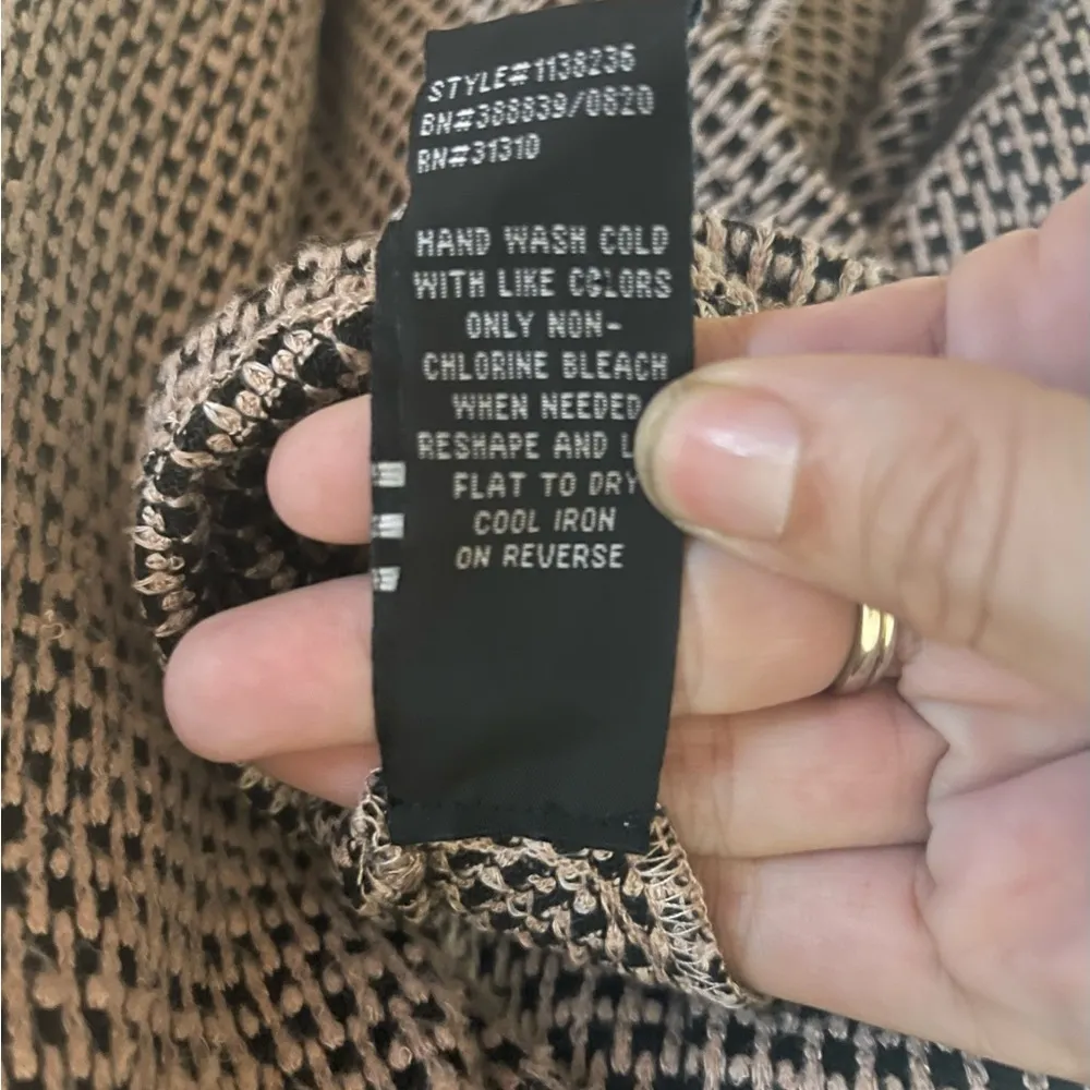 NWT Tan Black Patterned Babydoll Dress Size XS Peek - Image 6