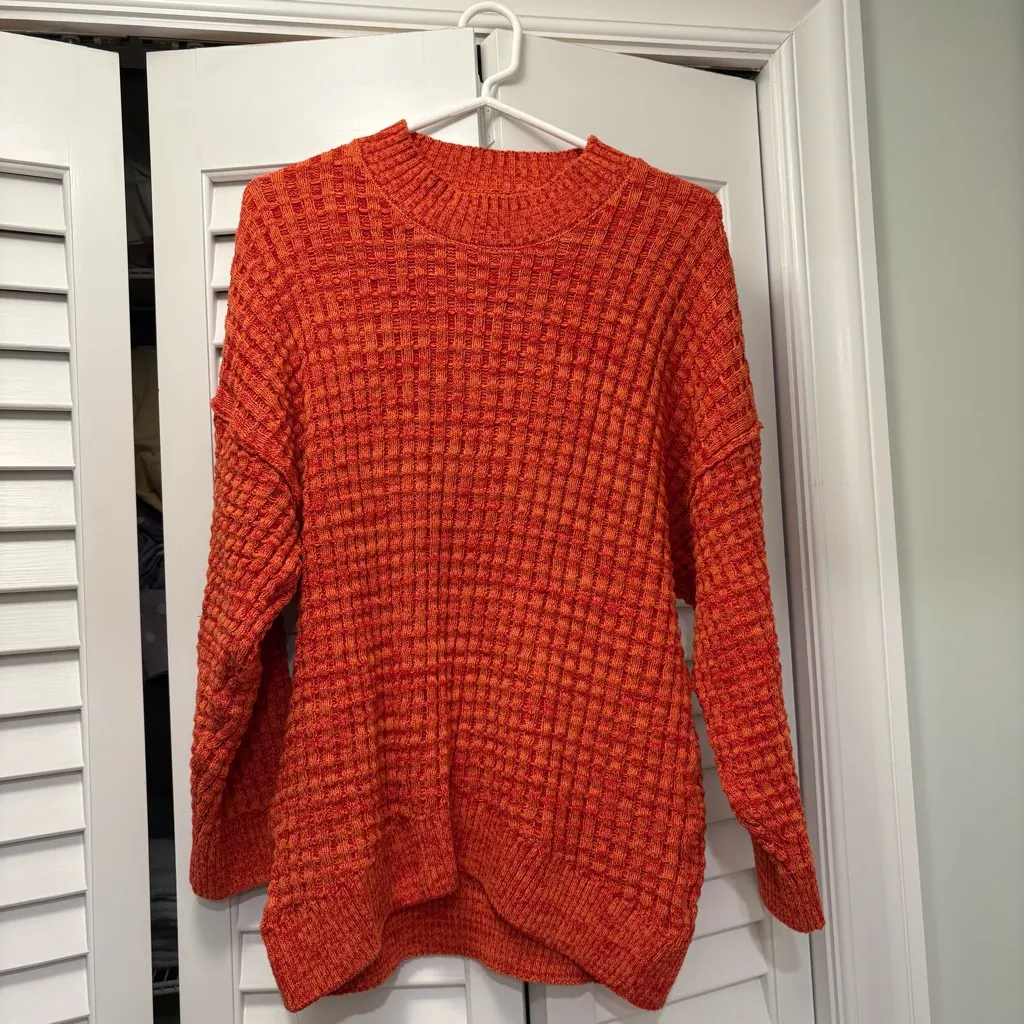 Urban Outfitters BDG Max Waffle Knit Pullover Sweater Orange Size Extra Small - Image 2