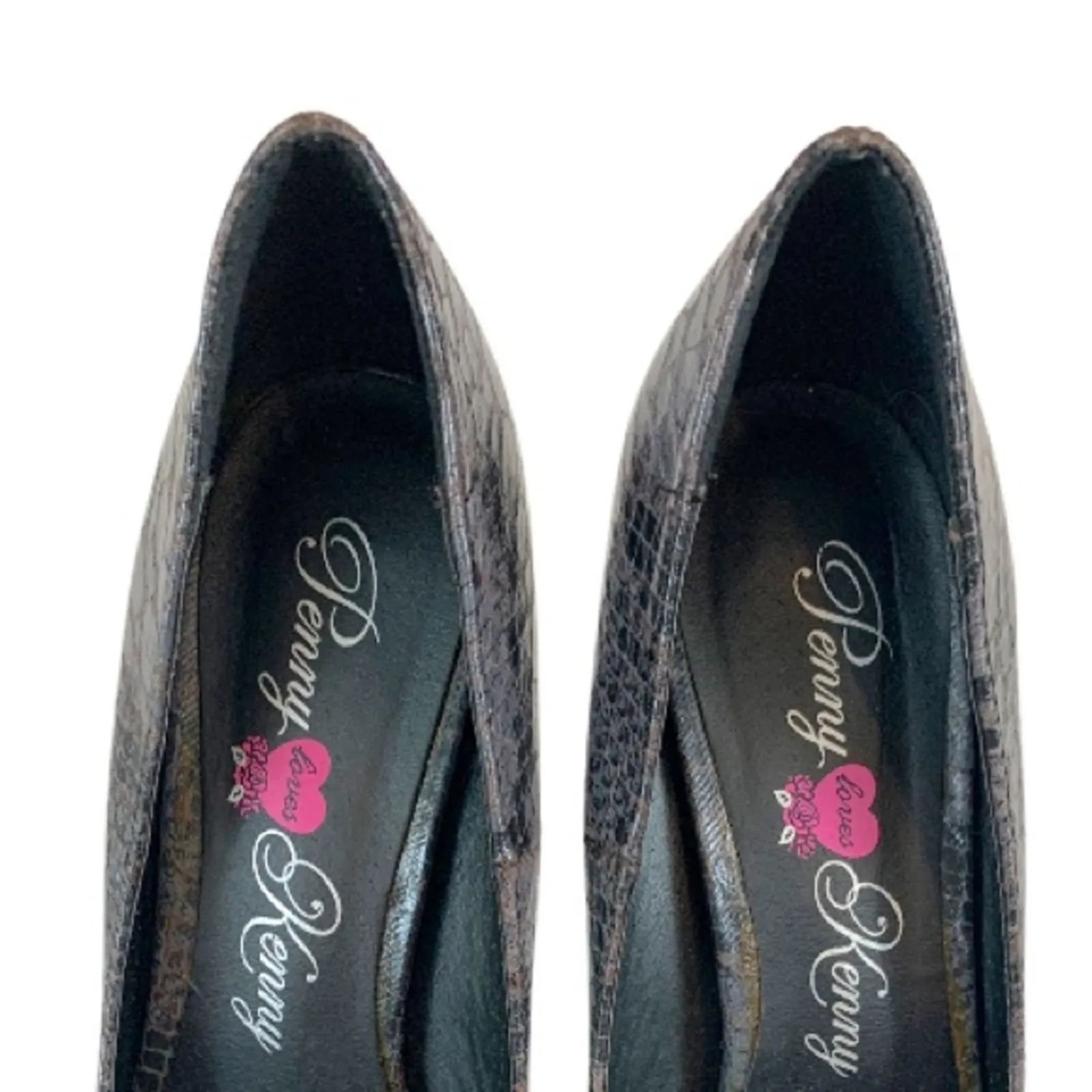 Penny Loves Kenny Women's Pumps Gray Black Snake Print High Heels Size 7M - Image 12