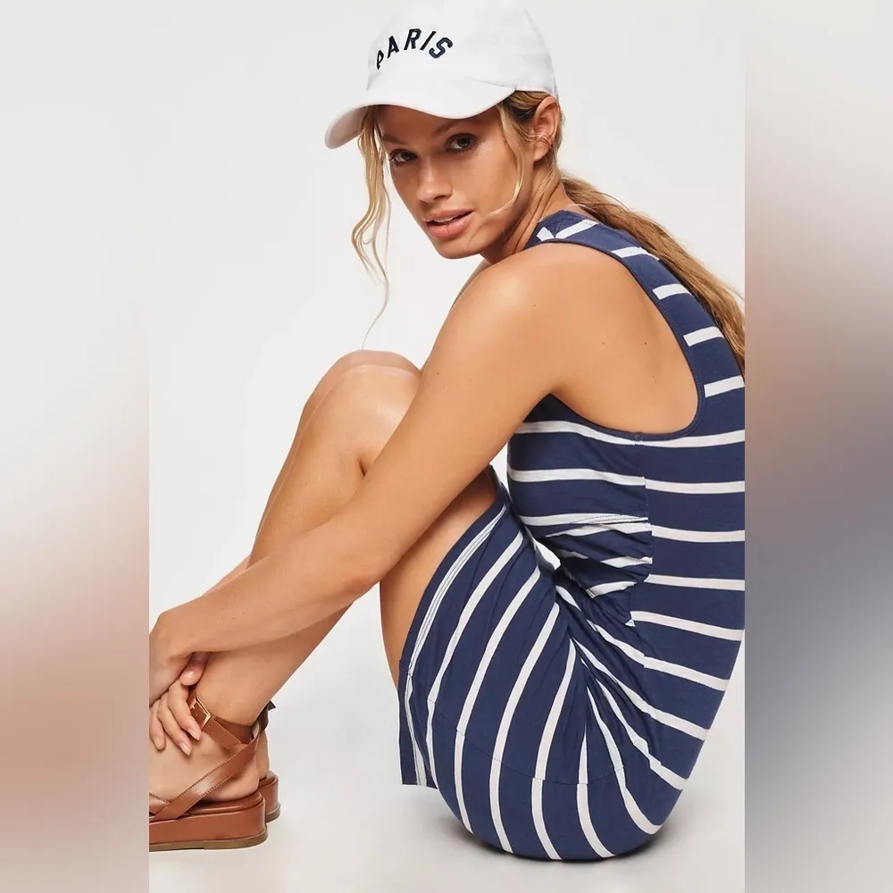 Anthropologie T.La Twisted Cutout Dress Blue Size L - Image 4