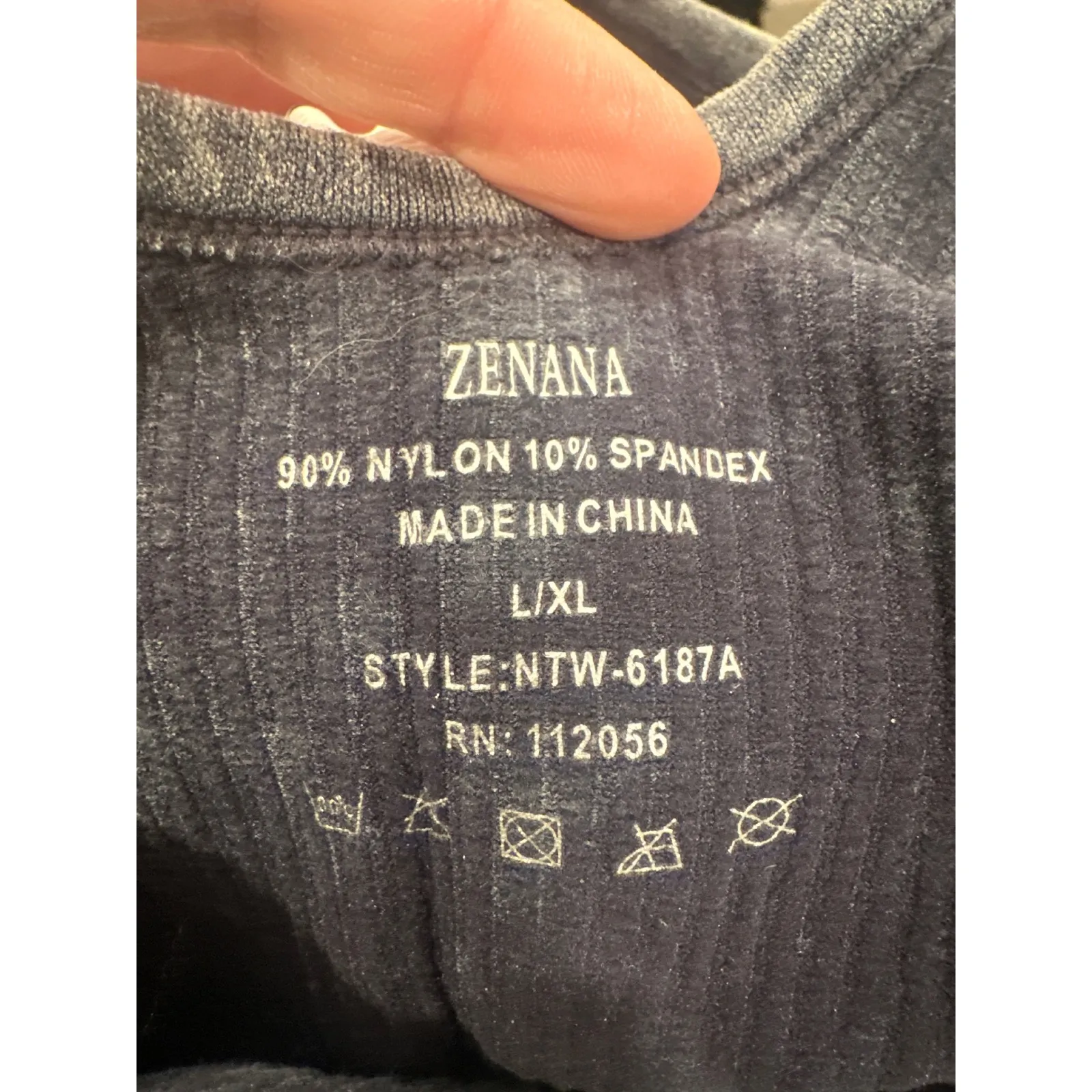 ZENANA Ribbed casual boho V Neck Tank Knit Crop Top Womens L XL Charcoal Wash - Image 4