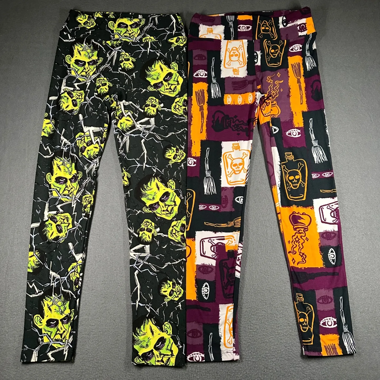 LuLaRoe Leggings Women One Size Lot of 16 Many Prints Halloween Valentines Solid - Image 12