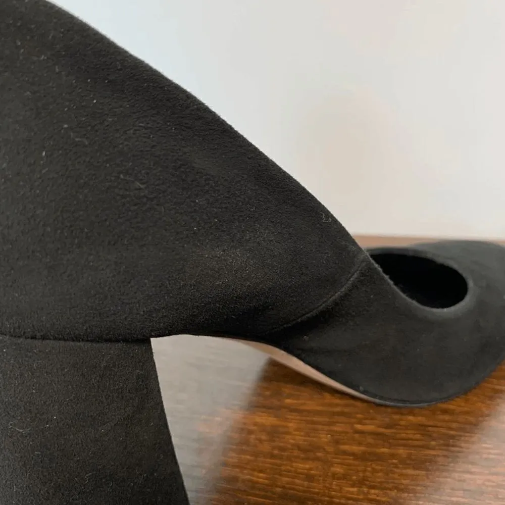 Vero Cuoio Cordani Women's Pump Block Heels Suede Black Round Toe EU 38.5 - Image 6