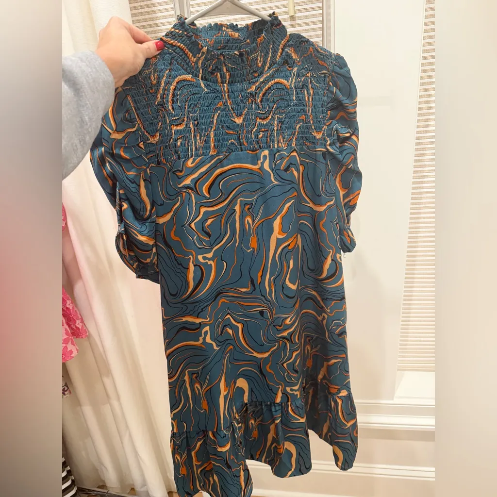 THML Teal and Orange Textured Dress - Image 3