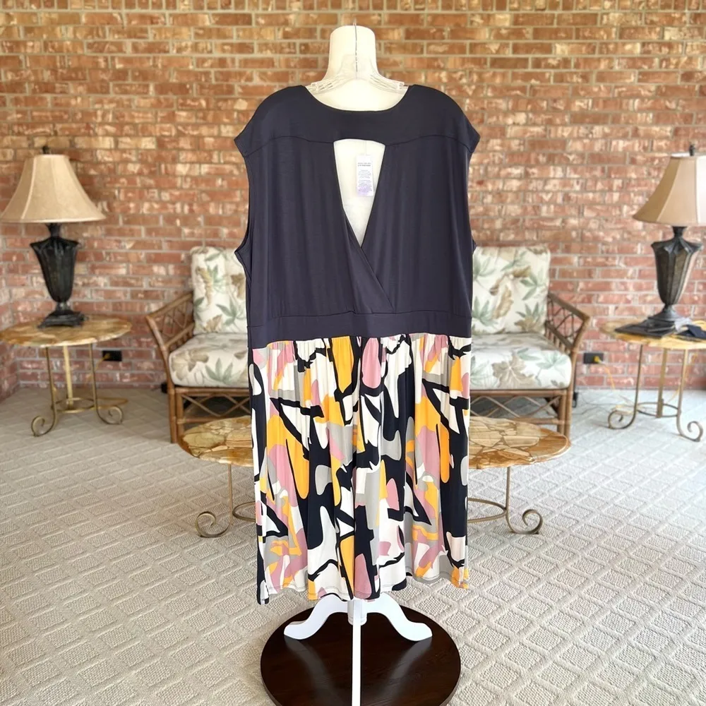 NWT Lascana Venus Dress Blue Multi Fit & Flare V - Image 13