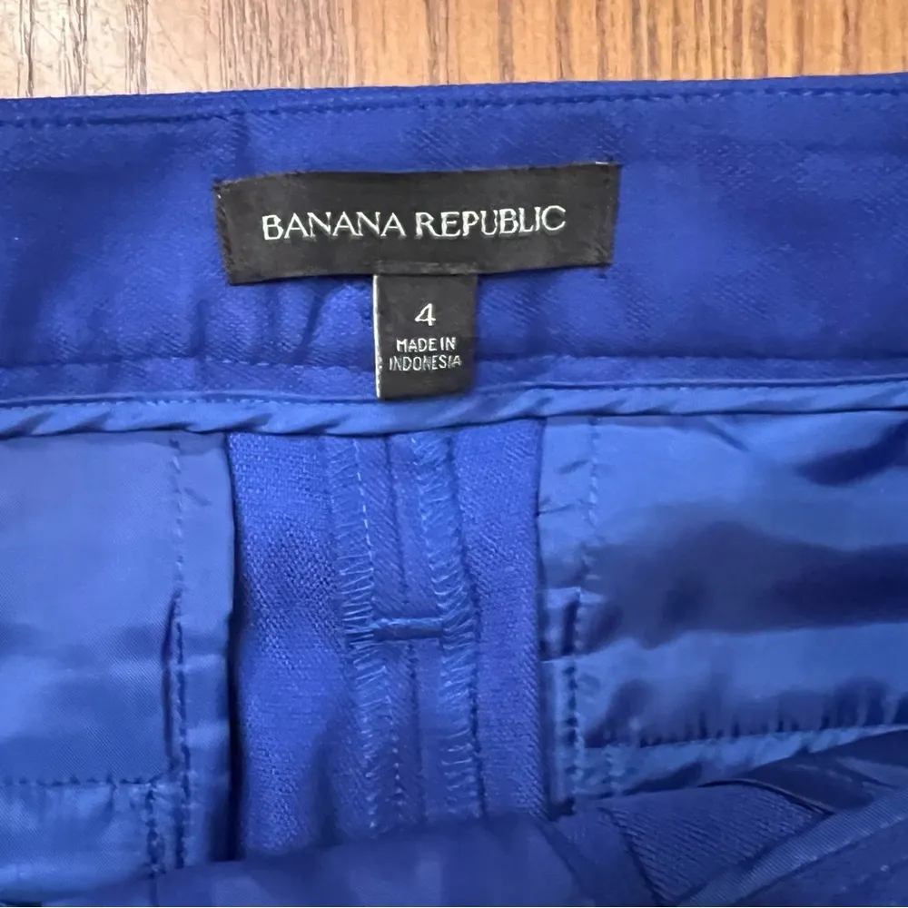 Banana Republic Belted Scallop Royal Blue Stretchy Cotton 5” Dress Shorts Size 4 - Image 8
