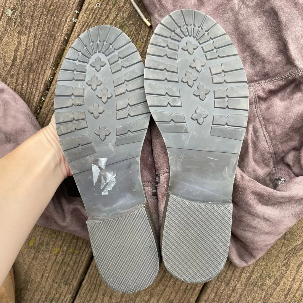 Nine West Taupe Faux Suede Over the Knee Boots 8 - Image 4