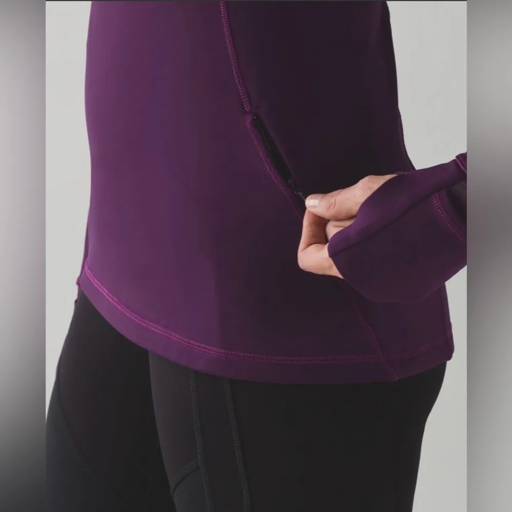 Lululemon First Mile 1/2 Zip Pullover Long Sleeve in Magenta Size 6 - Image 4