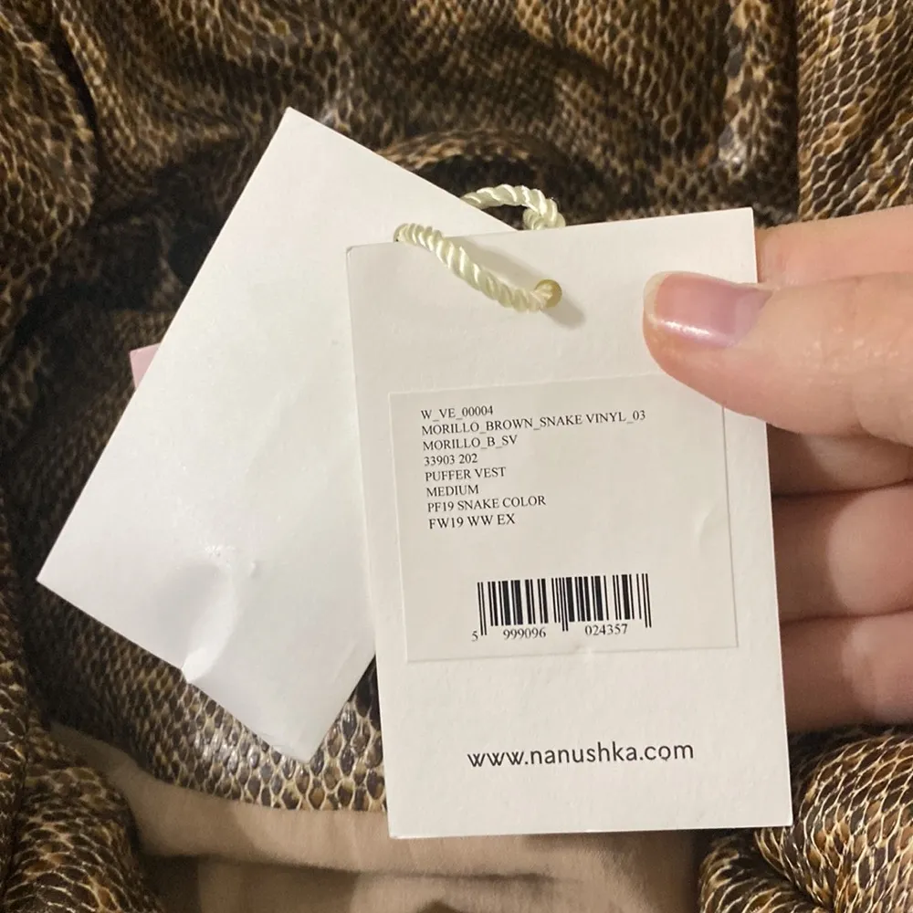 Nanushka Morillo Brown Snake Vinyl Puffer Vest size M Size M - Image 14