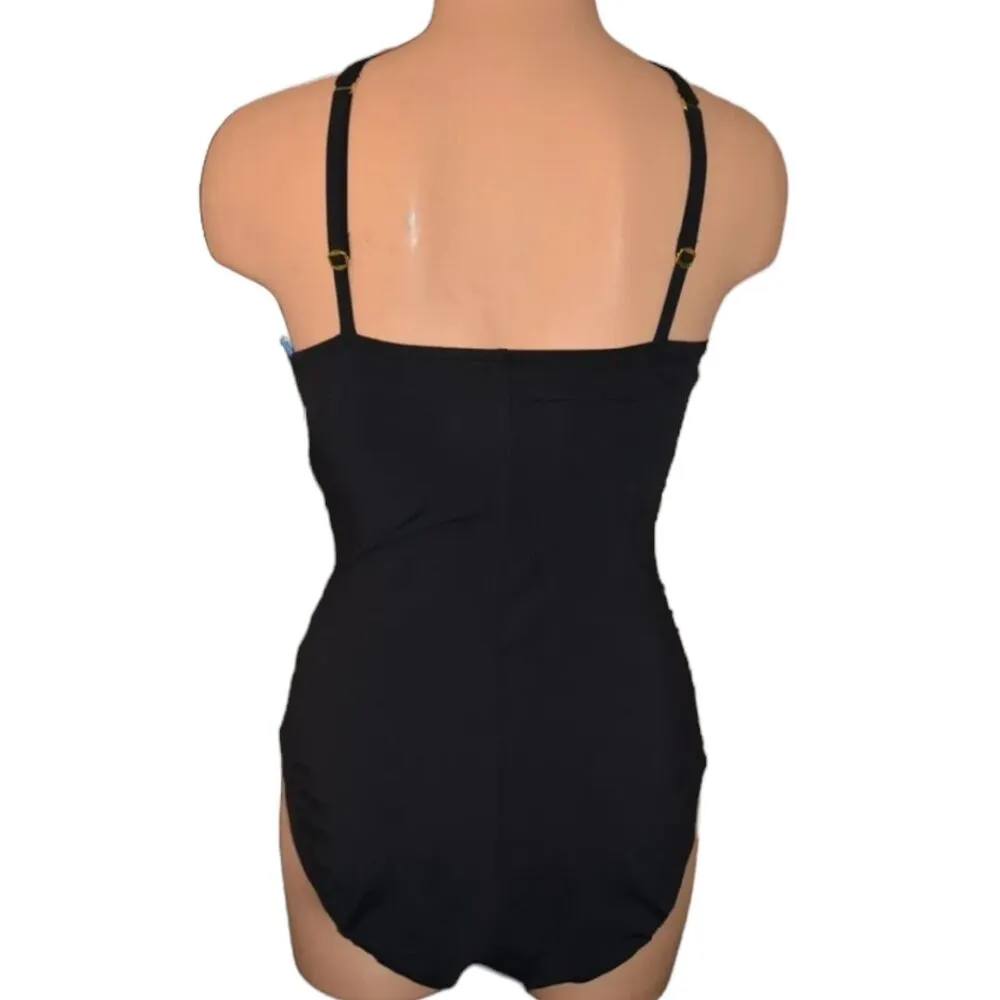 NWT Bleu Rod Beattie Back High Neck Ruched One Piece Swimsuit Women’s Size 6 - Image 3