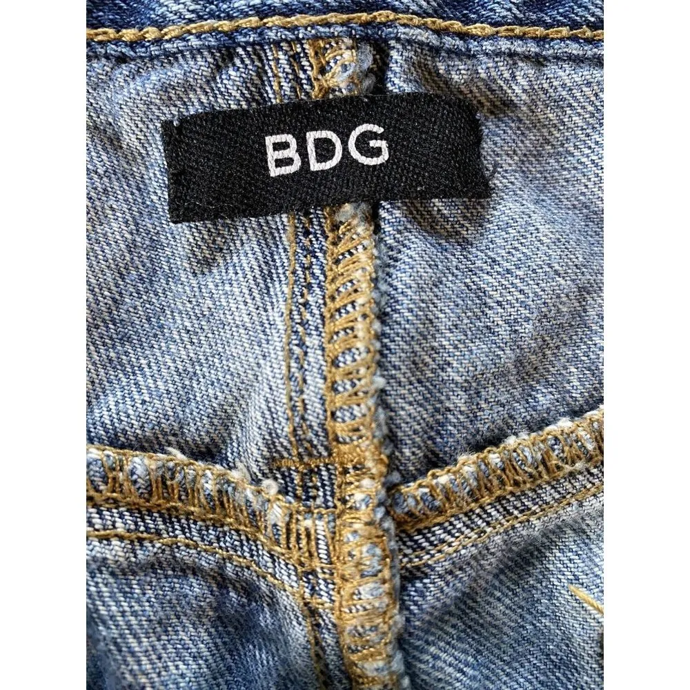 BDG Shorts Urban Outfitters Demin Jean Size 27 Stretch Blue Jeans Roll Up Cuffs - Image 6