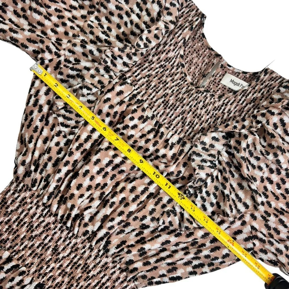 MagaliāPascal Anthropologie Silk Blend Petal Puff Sleeve Dress Pink Size XS - Image 11