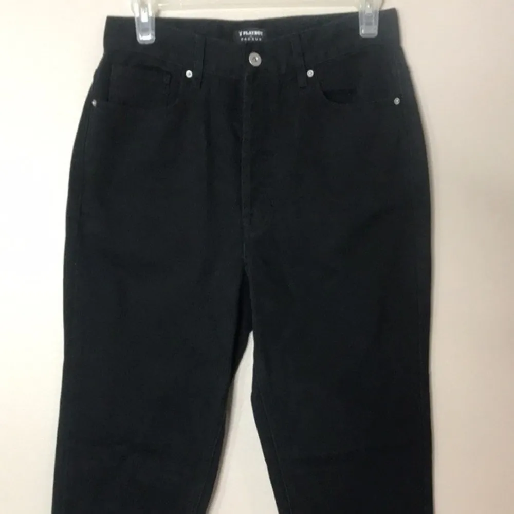 Playboy by pac-sun black button fly high waisted denim jeans size 27 cute - Image 3