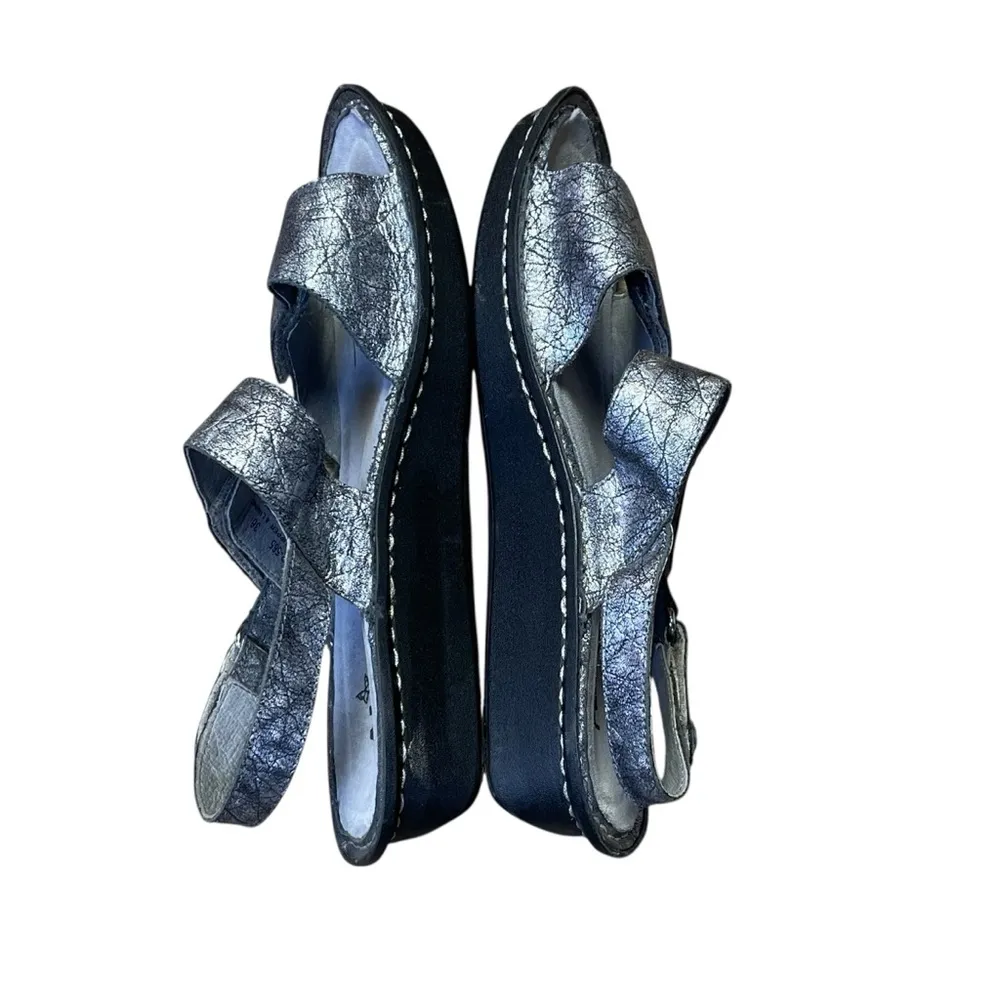 Alegria VER-565 Verona Sandals Women 36 6-6.5 Metallic Silver Disco Desert - Image 7