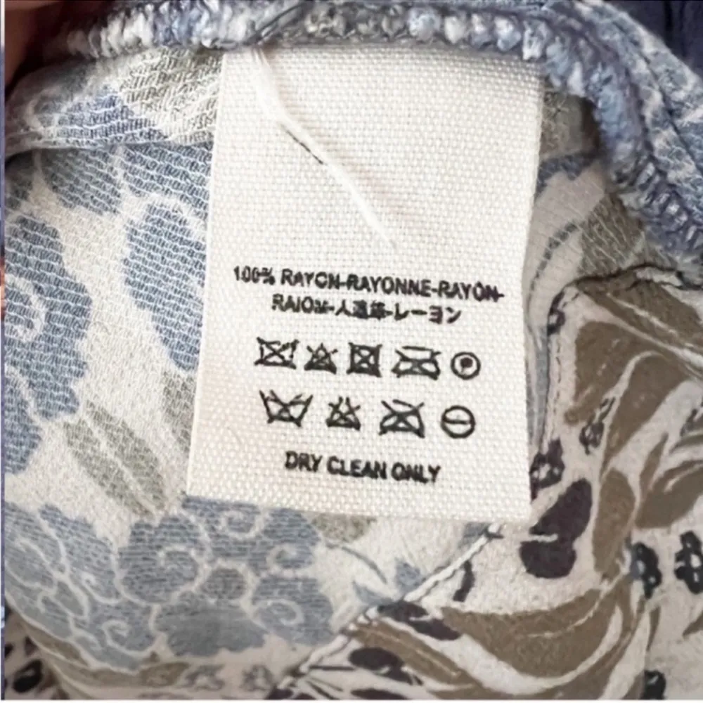 Talulla Floral Boho Printed Mini Dress Blue Size XS Deep V-neck - Image 4