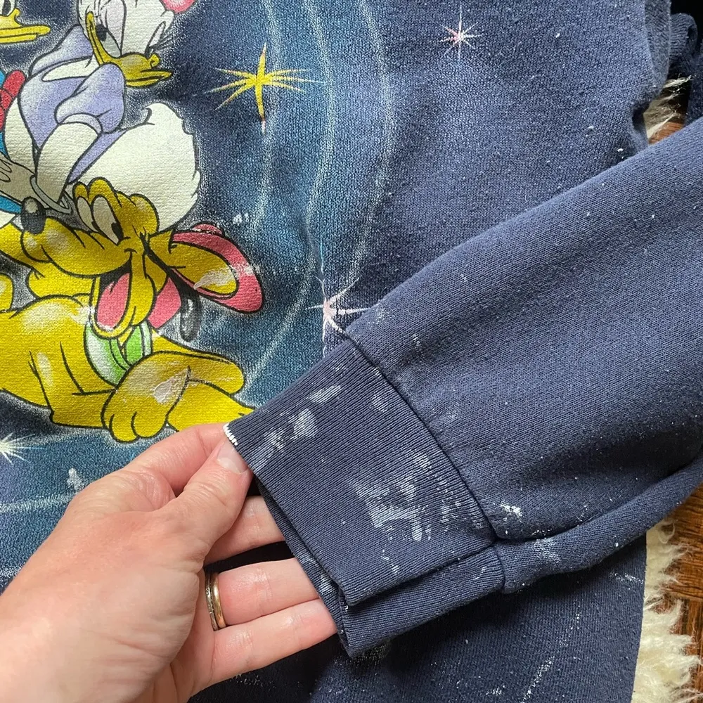 Vtg 80s 90s Disney Sweatshirt Tultex Crewneck Mickey Unlimited  sz Large - Image 3