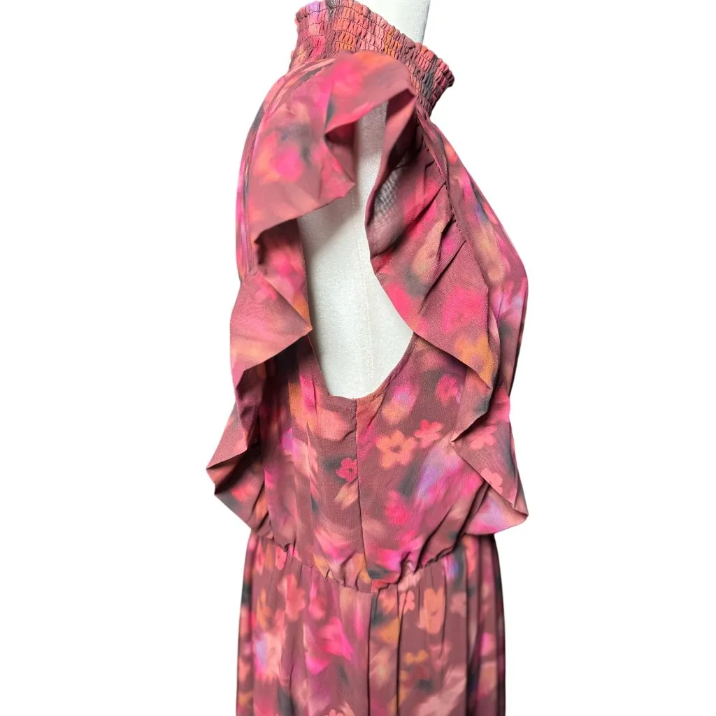 NEW Steve Madden Womens Floral Maxi Dress Ruffle Sleeveless Boho Chic Romantic - Image 4