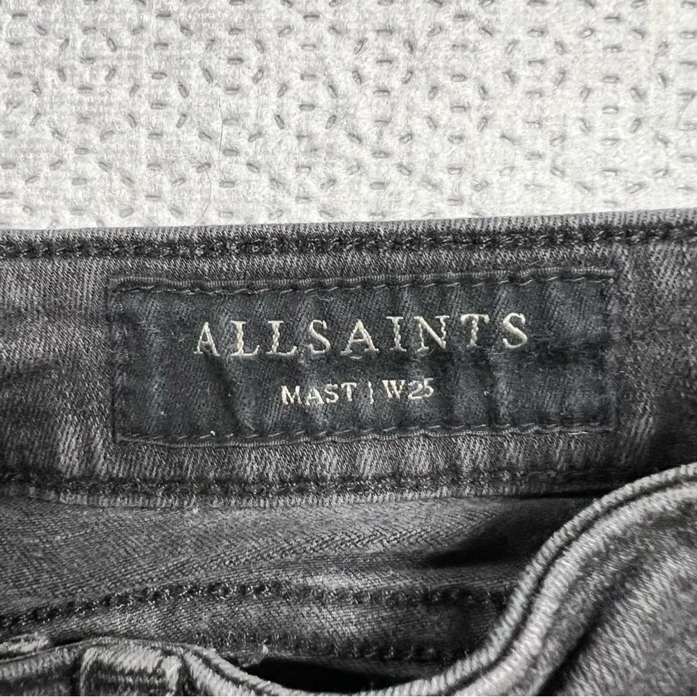 All Saints Mast Black Zippered Skinny Ankle Jeans Size 25 EUC - Image 4