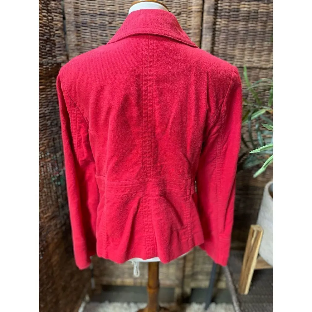The Loft Double Button Breasted Jacket/Blazer Long Sleeve Red L Red Size L - Image 2