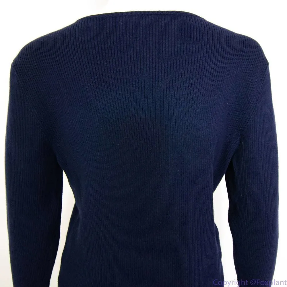 Vintage Lauren Ralph Lauren navy blue V - Image 5