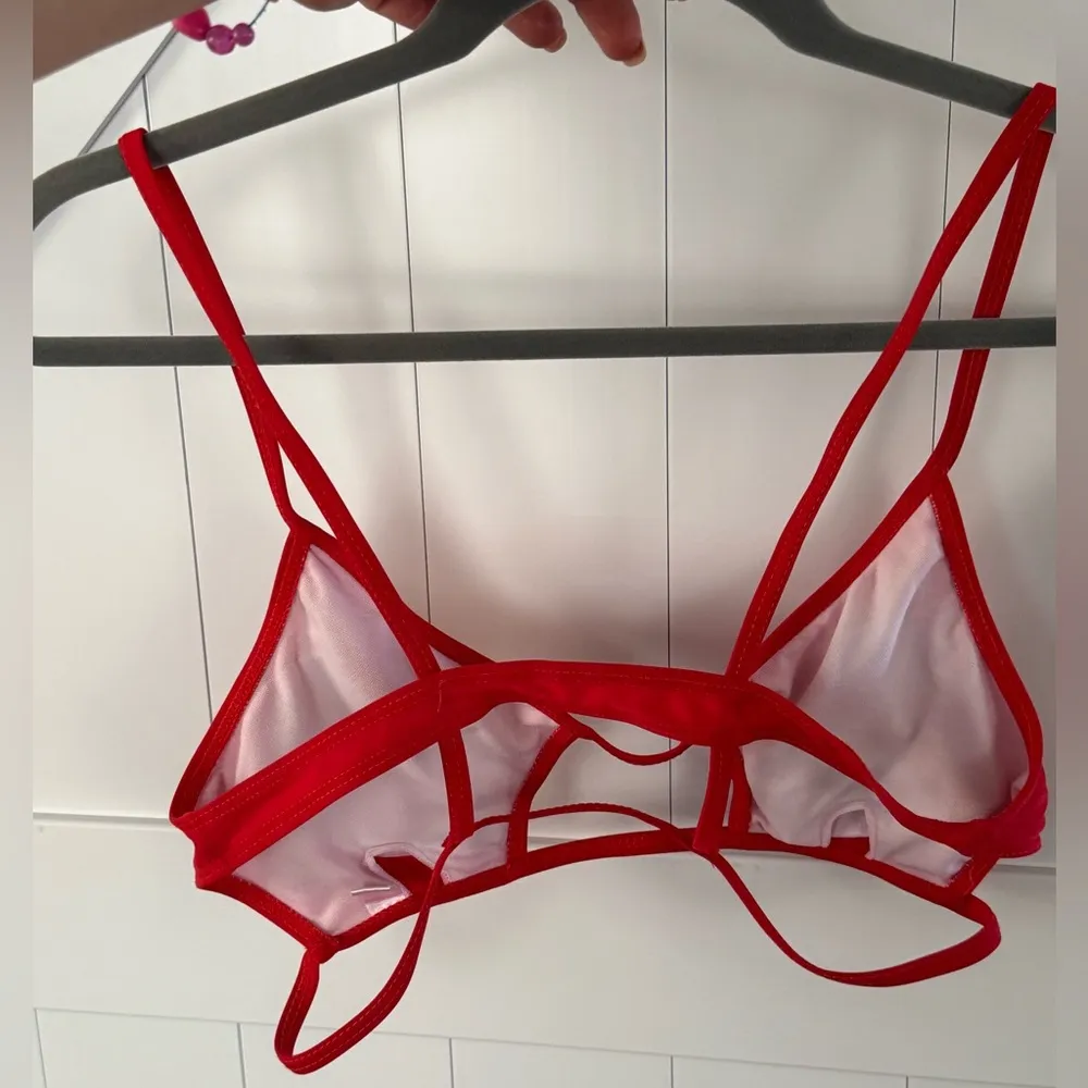 NWOT Red Bikini with Cage Details and Side Tie Bottoms - Image 10
