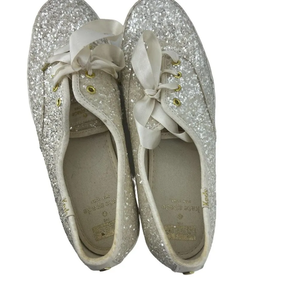 Keds x Kate Spade New York Triple Glitter Cream Sneakers WF57805 Women’s 8.5 - Image 7