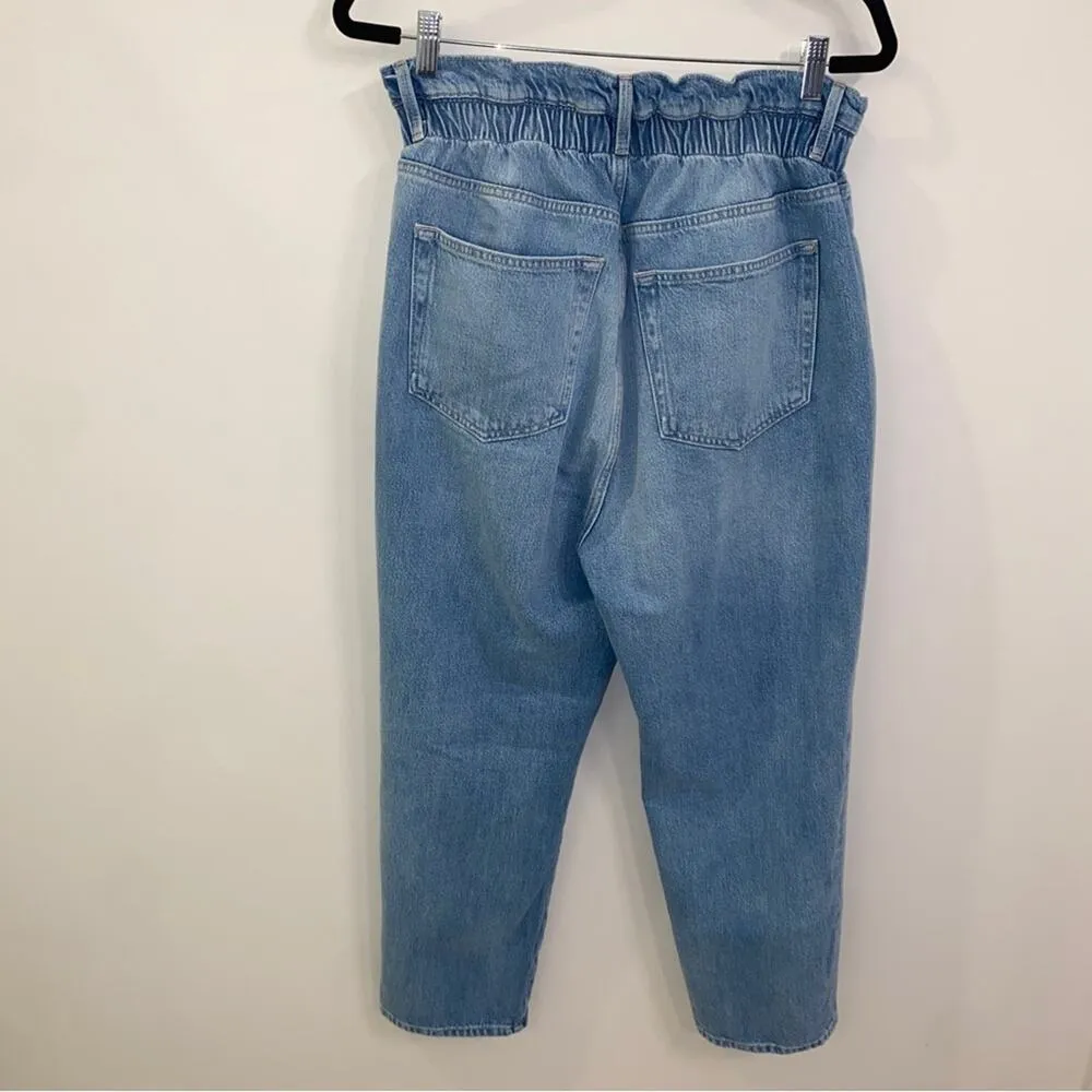 Frame Denim Meridian Paperbag Elastic Waist Straight Leg Jeans Size Large (30) - Image 10