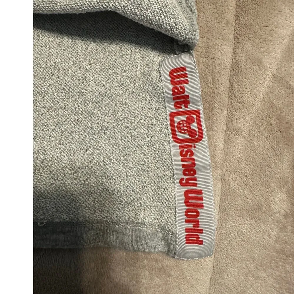 Disney Parks Crewneck Sweatshirt Small Sequin Mickey Mouse Gray Pullover Cropped - Image 7