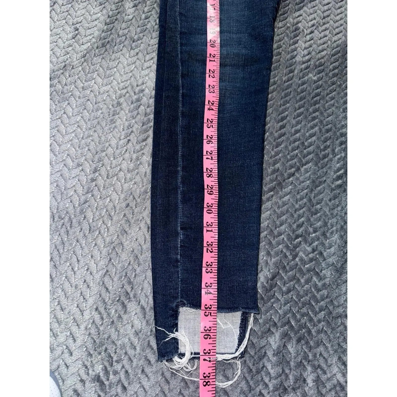 FRAME Le Skinny de Jeanne Jeans‎ Dark Wash Raw Hem Denim Size 28 - Image 11