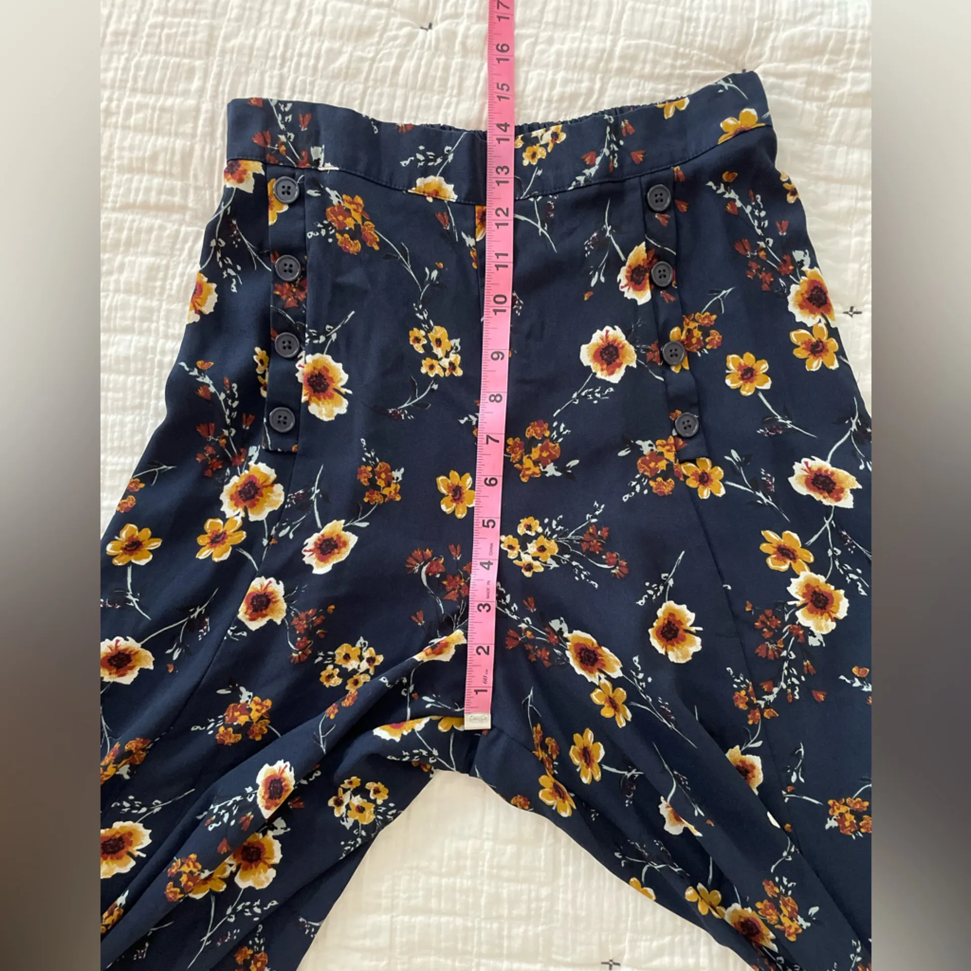 XHILARATION Boho Floral High-Rise Wide Leg Pull-On Pant Cottagecore Size S - Image 10