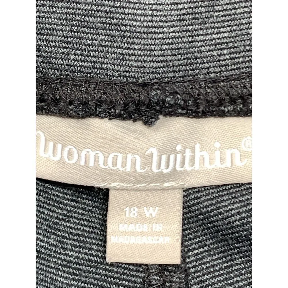 Woman Within Women's Elastic Waist Pull On High Rise Pants Gray Size 18W Petite - Image 5