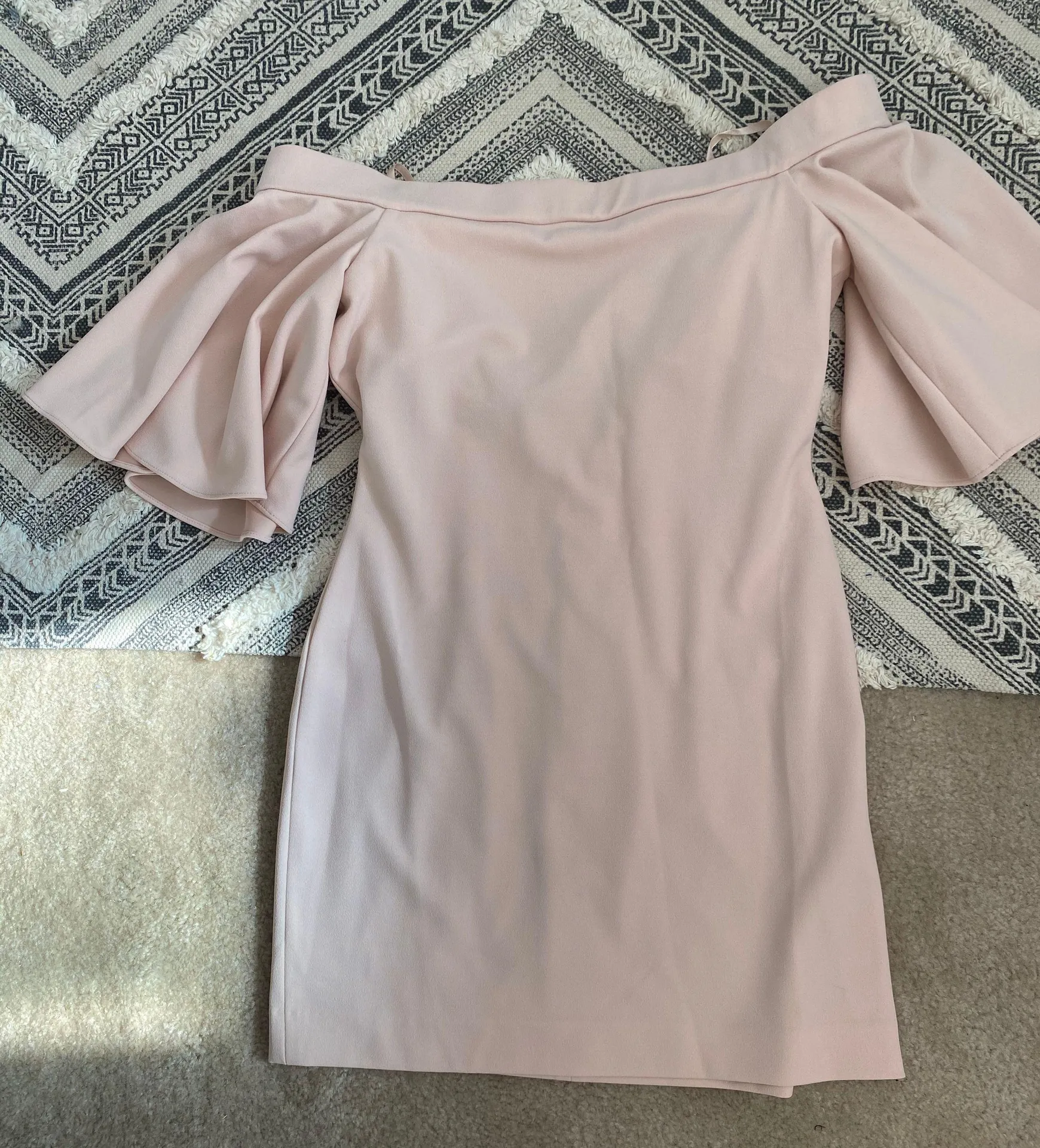 Eliza J Off The Shoulder Pink Bodycon Dress - Image 2