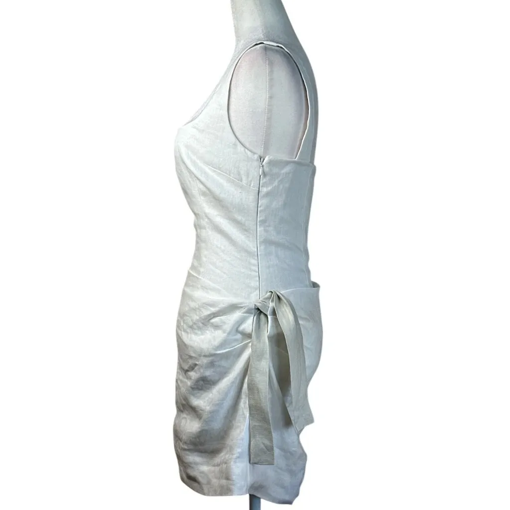 SIR. Jessamine Tie Mini Dress in Ivory 1/S New Womens Linen Tie White - Image 5