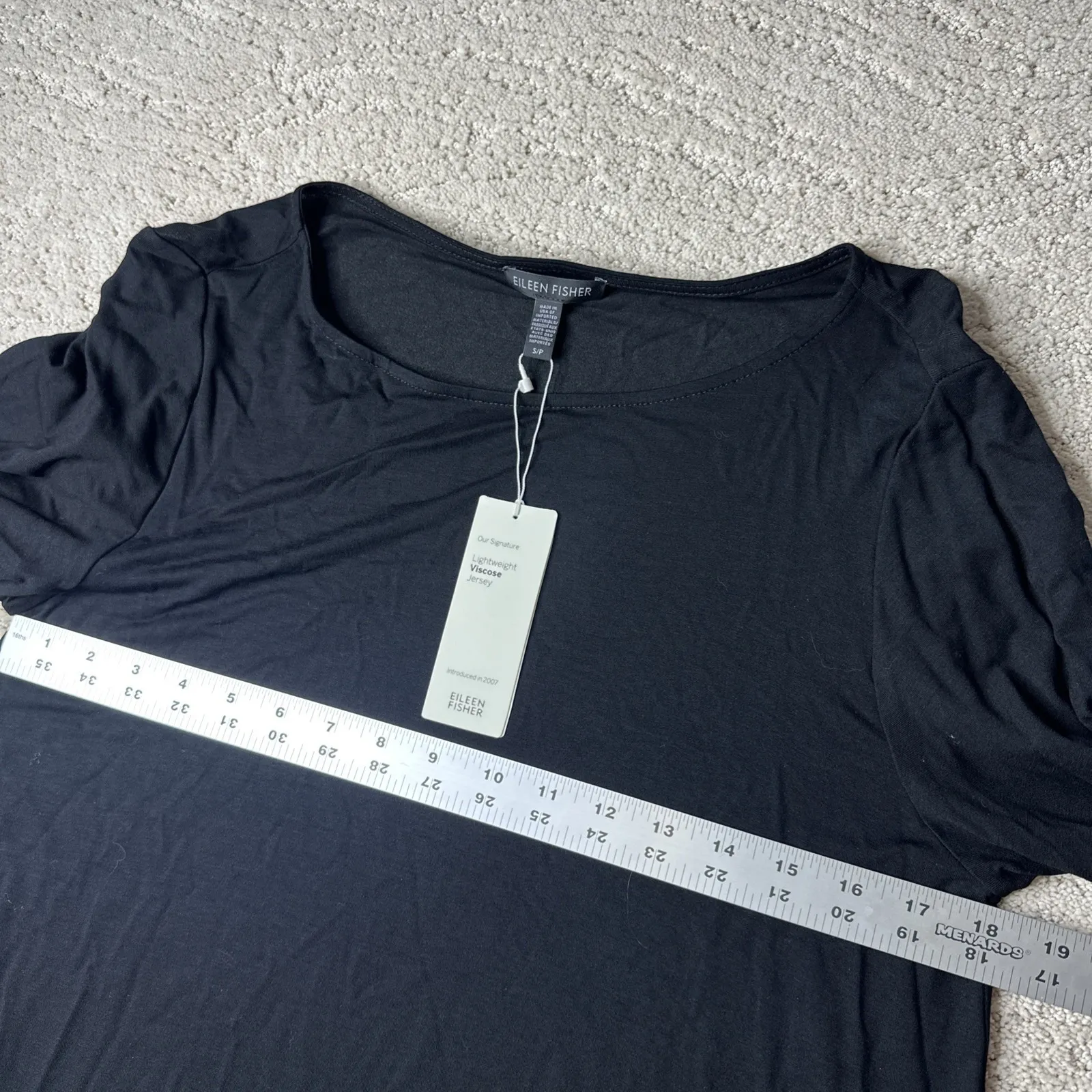 Women's NEW Eileen Fisher Small Viscose Jersey Bateau Top 3/4‎ Open Sleeve - Image 3