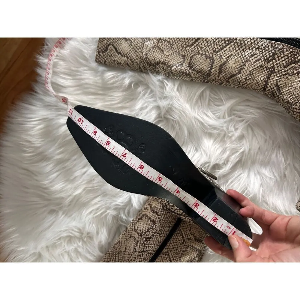 Vtg Jessica Bennett Womens Western Snake Leather Boots Sz 7.5 Mid Kalf Tan - Image 13