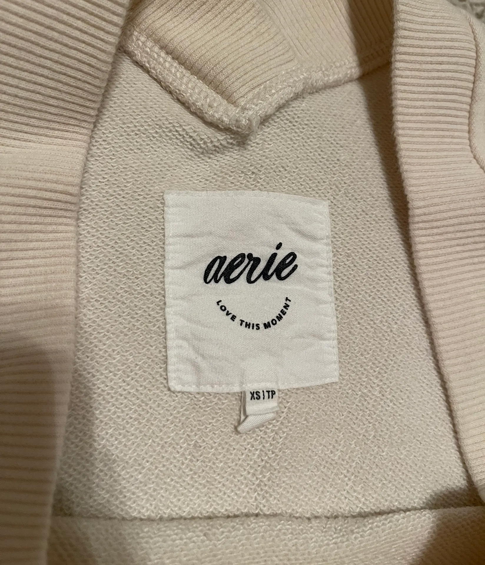 Aerie Ivory V Neck Crew Sweater  - Image 3