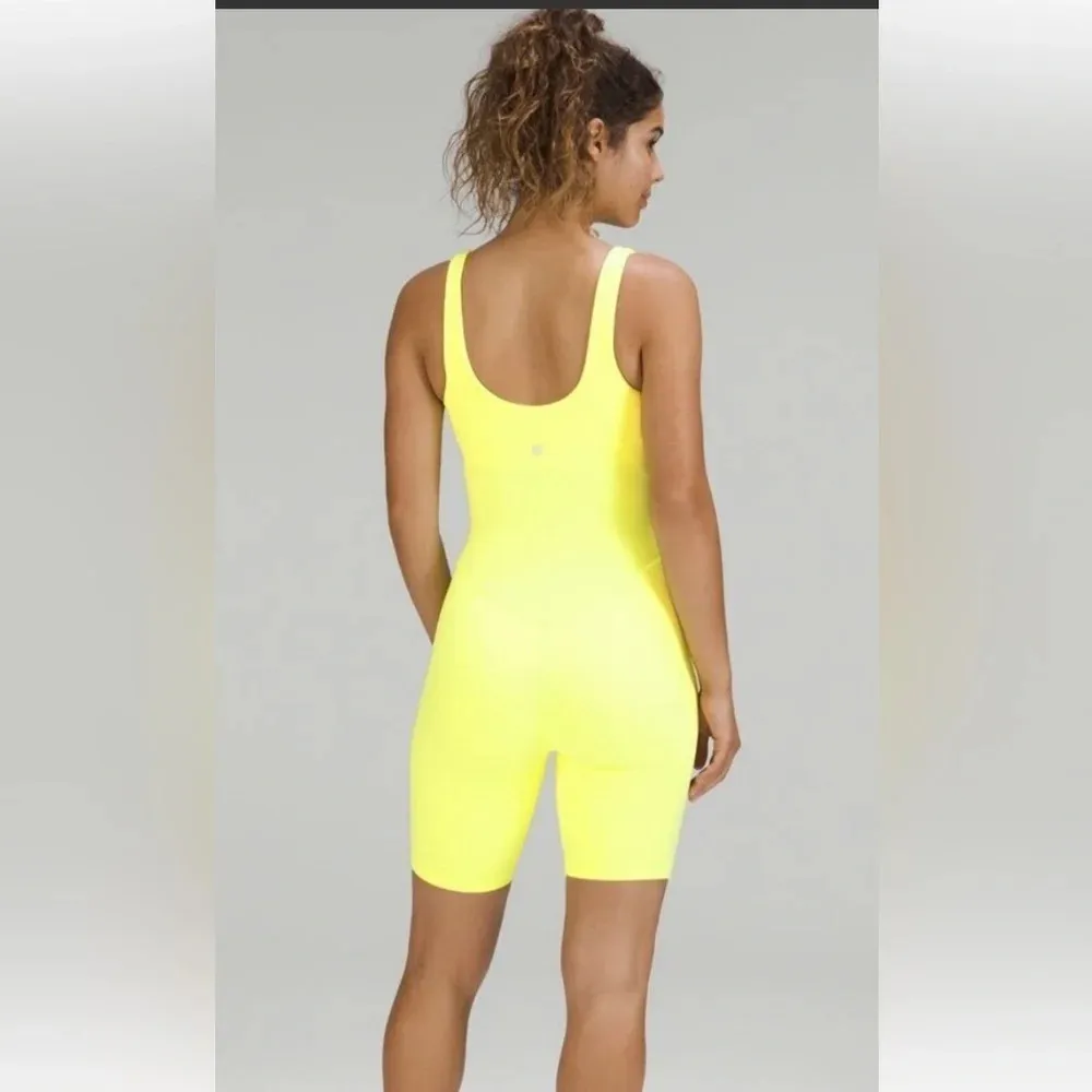 Lululemon NEW WITH TAGS Align Shorts Bodysuit 10 neon yellow athleisure‎ yoga - Image 2