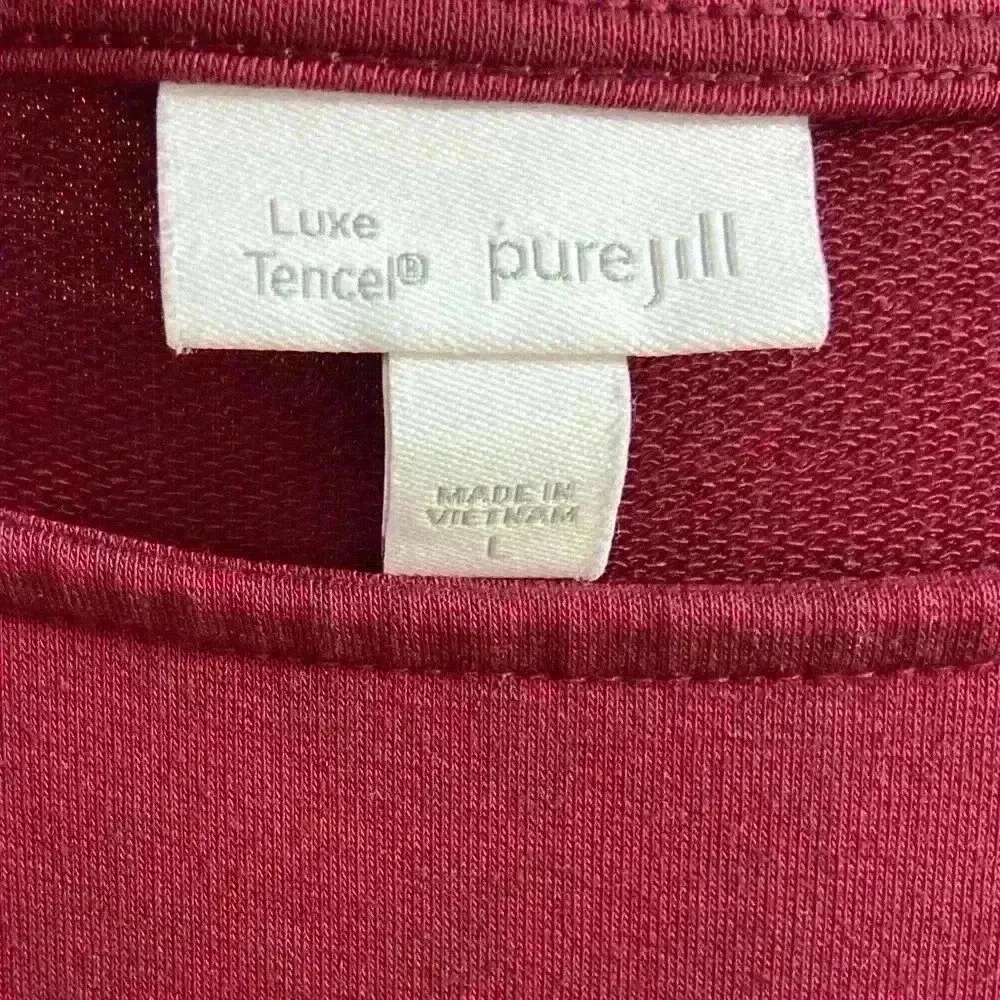 J jill pure Jill luxe tencel tunic top tencel lyocell blend asymmetrical Large Red - Image 5