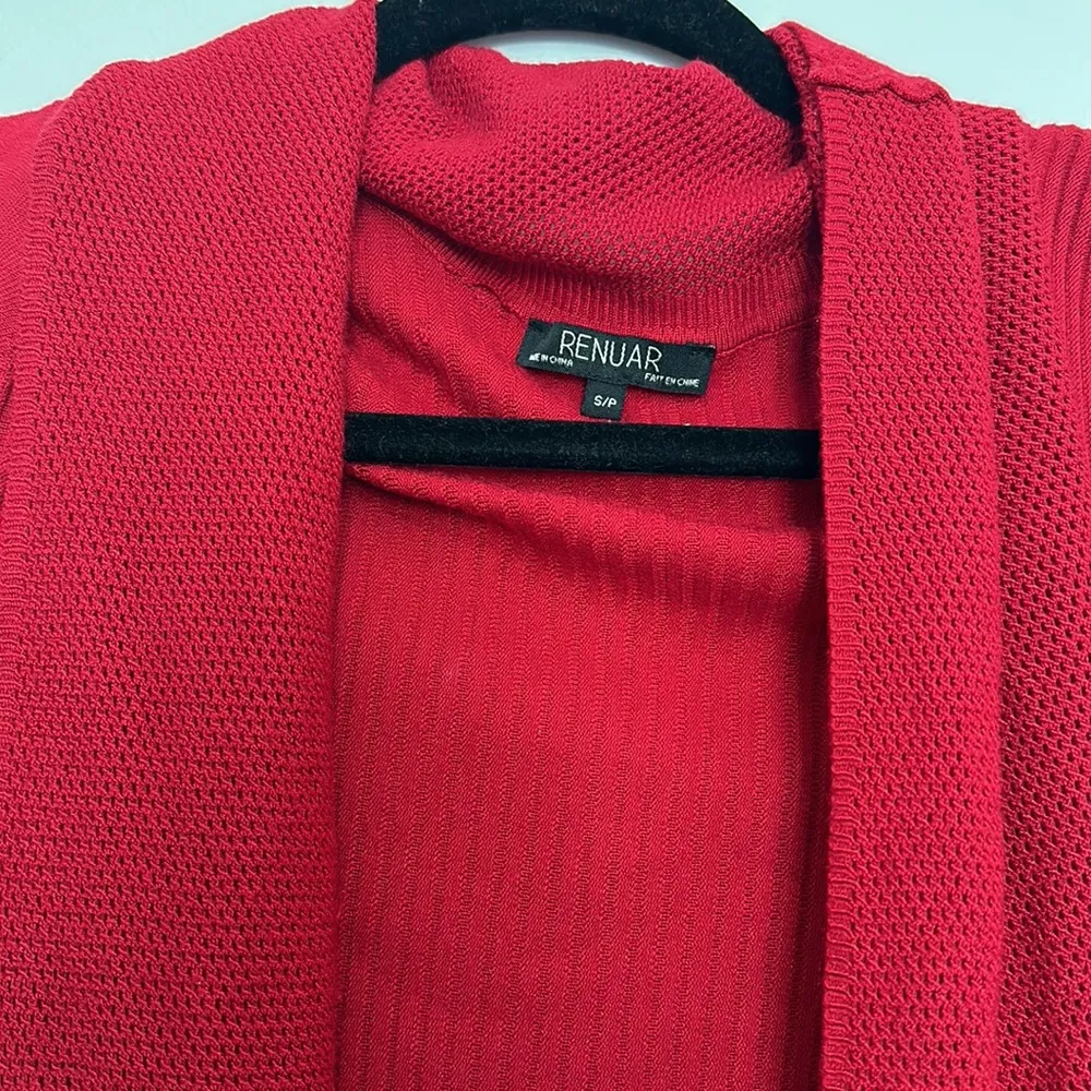 Renuar Women Red Cardigan size SP bright red color - Image 2