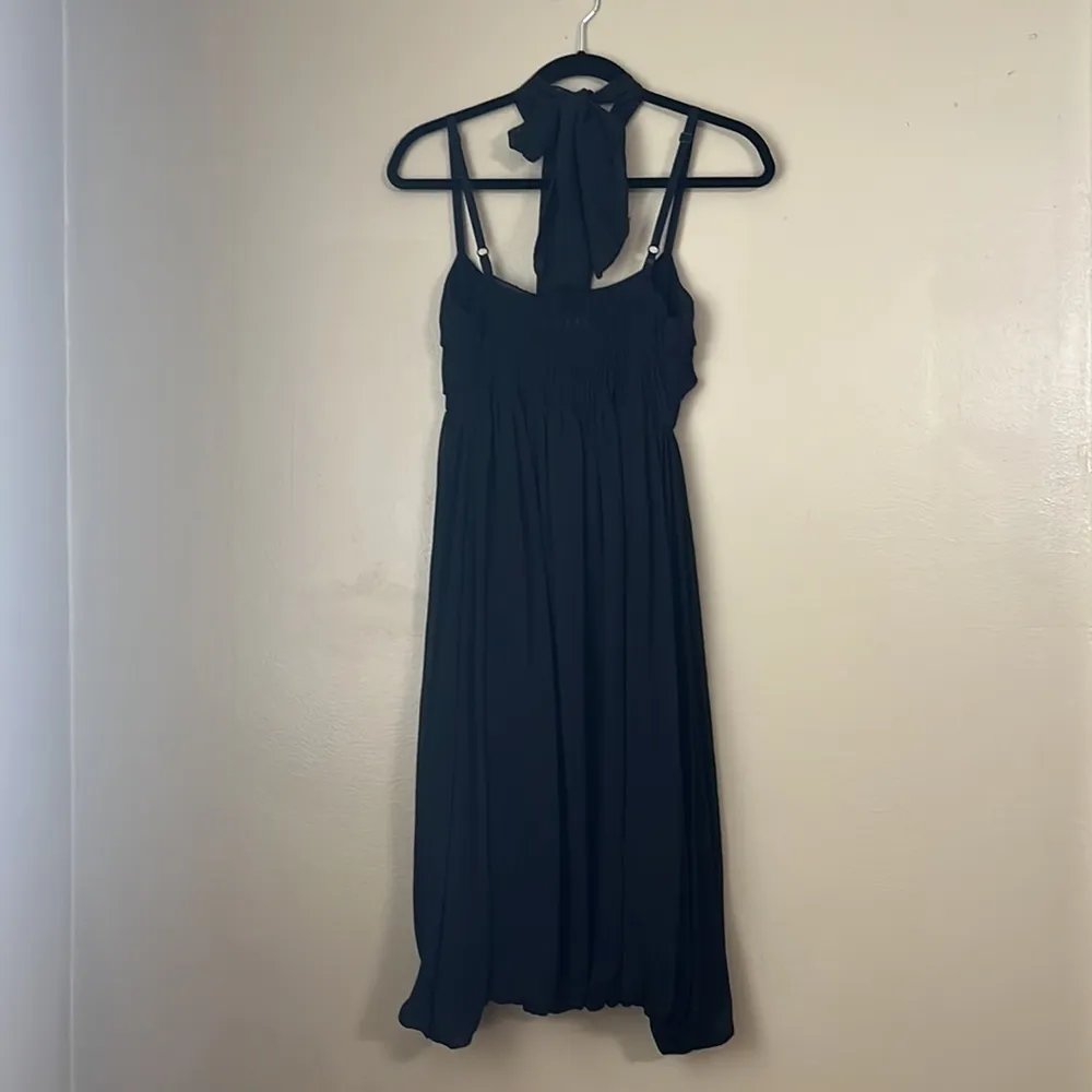 Rinascimento Black Halter Back Bubble Hem Embellished Collar Dress Sz M Size M - Image 2