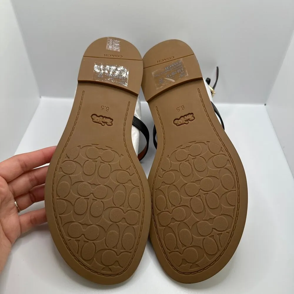 NIB COACH Shoulder Lydia Sandals Black Leather Size 6.5B - Image 4