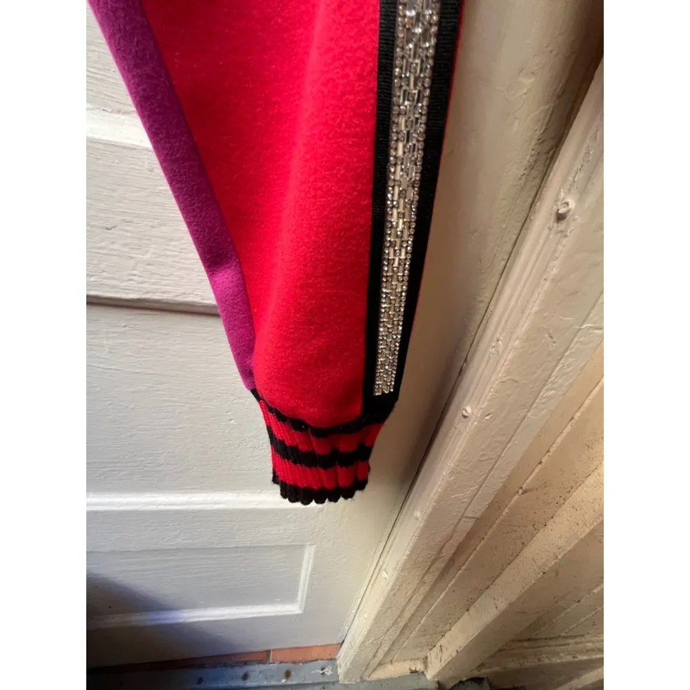 Frankie Morello red purple black color block stripe urban jogger sweatpants XS - Image 4