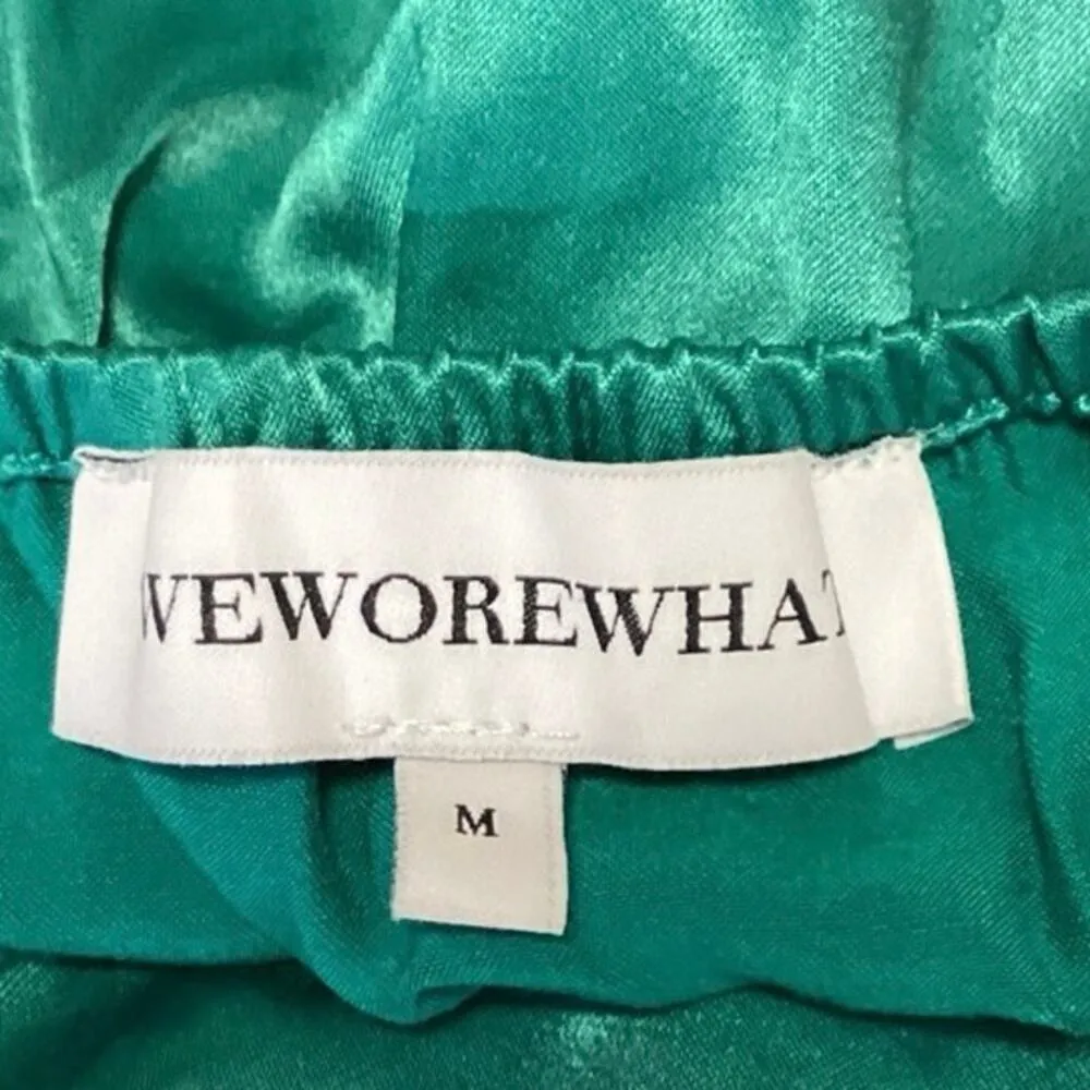 WeWoreWhat Teal Green Tie Shoulder V-Neck Elasticized Back Camisole Tank Top M - Image 3